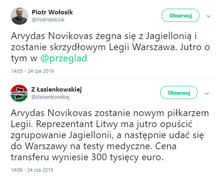 Arvydas Novikovas trafi do Legii Warszawa!